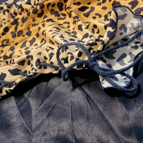 Vintage Leopard 1980s One-Piece Swimsuit, Side Ties. Size Small Beach Fun - Picture 8 of 12